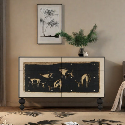 53.1in Six-drawer Sideboard Storage Cabinet