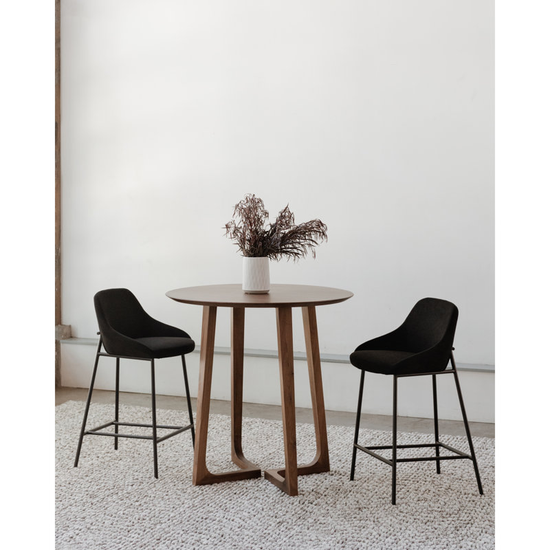 Shelby Wood Counter Stool, Black, Counter Stool (27.2" Seat Height)