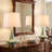 24.25” Modern Vintage Green Glass Table Lamp With Oatmeal Linen Shade-231228534