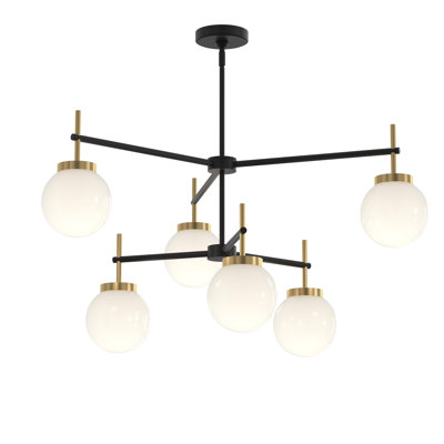 Mack Five-Light Chandelier with Layered Glass Shades