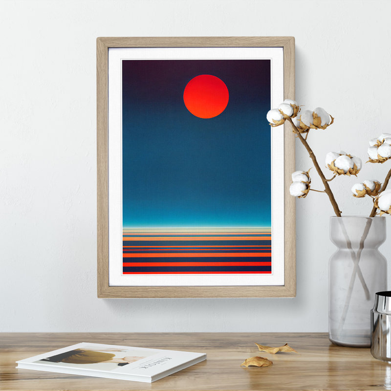 XV1022-4272X Sublime Abstract Sunset - - Wall Art, 48cm H x 36cm W, Oak Framed Paper, White