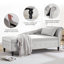 Méridienne surdimensionnée rembourrée en velours avec rangement caché L 74 po Maci-1778739591-1778739585