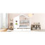 Full Size Wooden House Bed In White With Drawers And Shelf, A Space - Saving Solution For Storage Function, 2 Shelf ' Needs