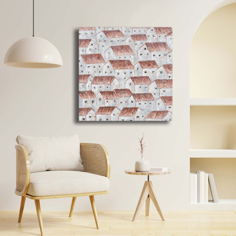Rustic Village Pattern Canvas Wall Art