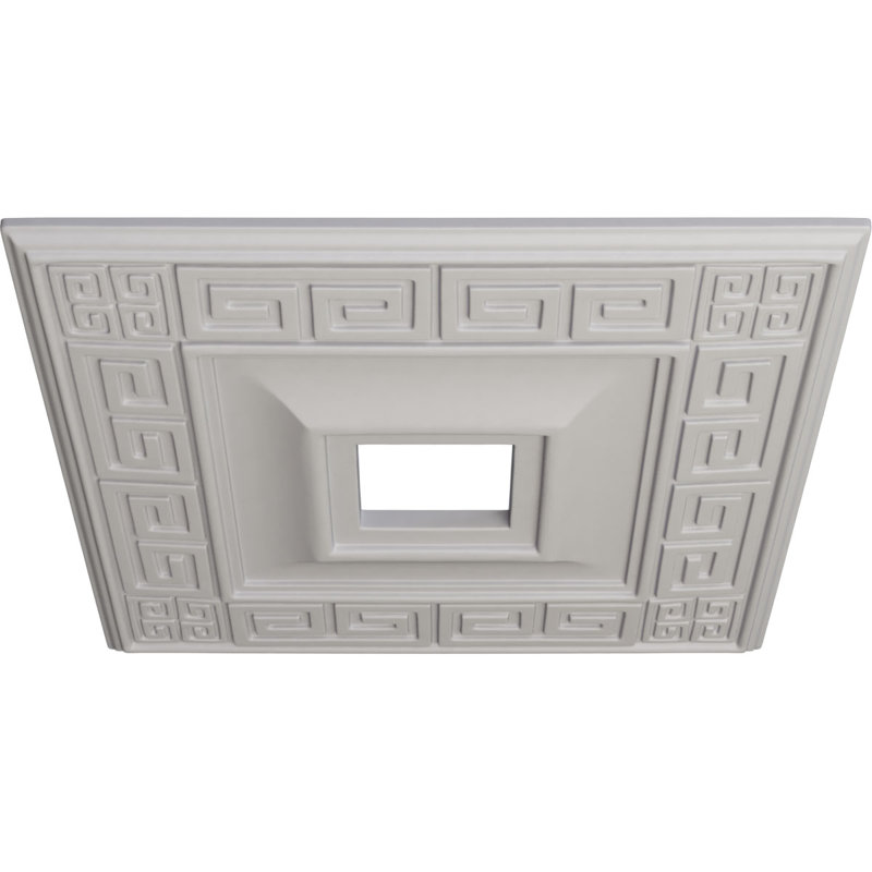 Endurathane Eris Ceiling Medallion, 18"W x 18"H x 3 1/2"ID x 1 1/8"P (Fits Canopies up to 9 7/8"), Hand-Painted Ultra Pure White Finish