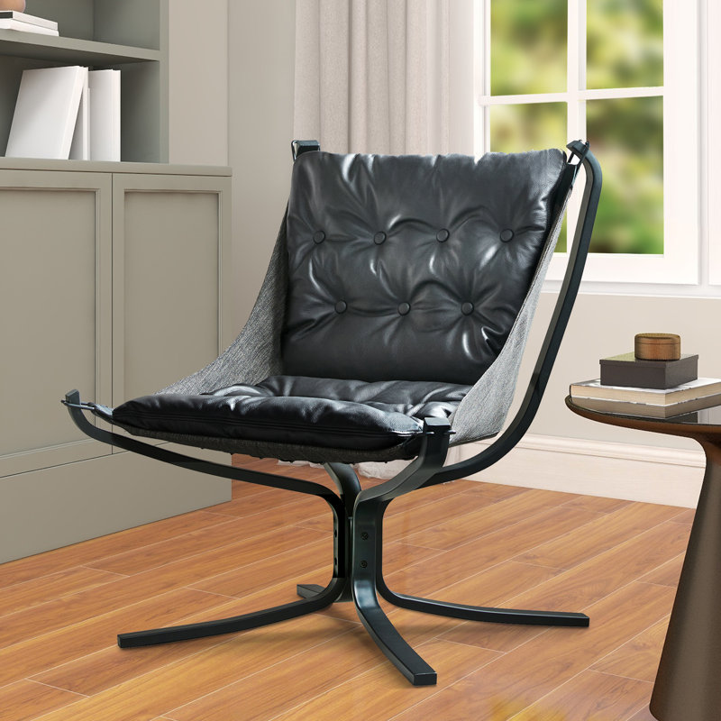 Fauteuil d'appoint en cuir véritable de 29 po de largeur Greygin