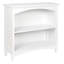 Bibliothèque H 29 po x l 29,5 po en bois à 2 niveaux avec support arqué, rangement et bibliothèque pour le bureau personnel et le salon, blanc-83571173-101528707