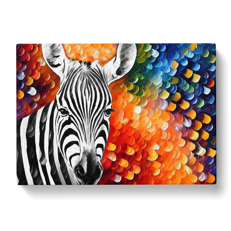 Zebra Art Painting Abstract - Wrapped Canvas, 40cm H x 60cm W