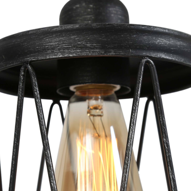 Luminaire suspendu cylindrique à 1 lumière sans accents de matériau secondaire ou d'accent