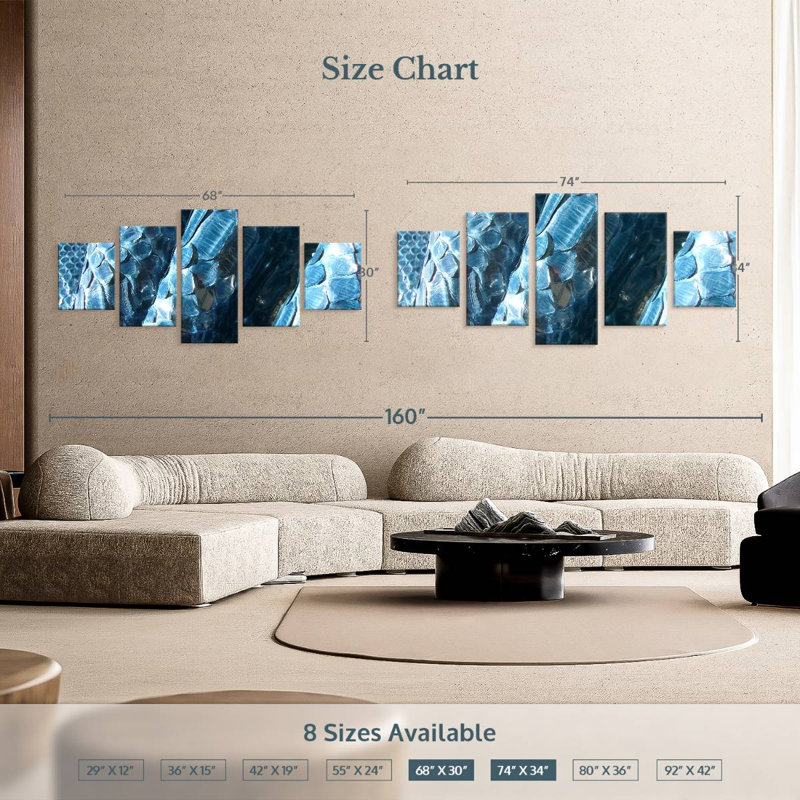 Blue Snake Skin, 34" H x 74" W