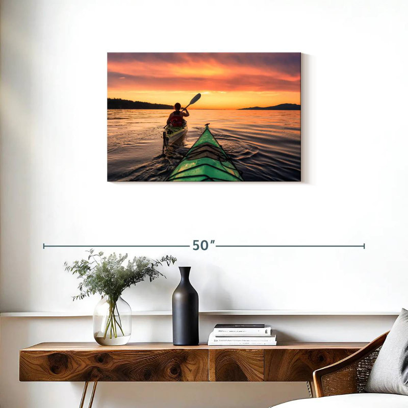 Gillard kayak au coucher du soleil, H 20 po x l 30 po