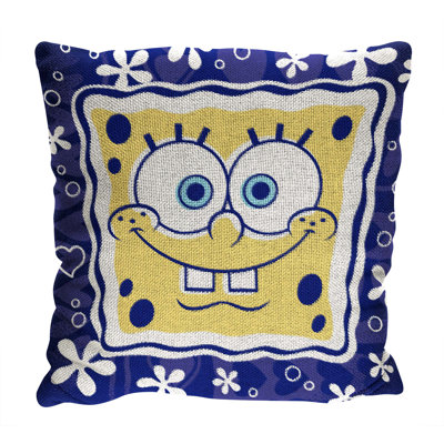 Nickelodeon Spongebob Squarepants Tiki Dreams Jacquard Throw Pillow, Cartoon Decor, 20x20 Inches