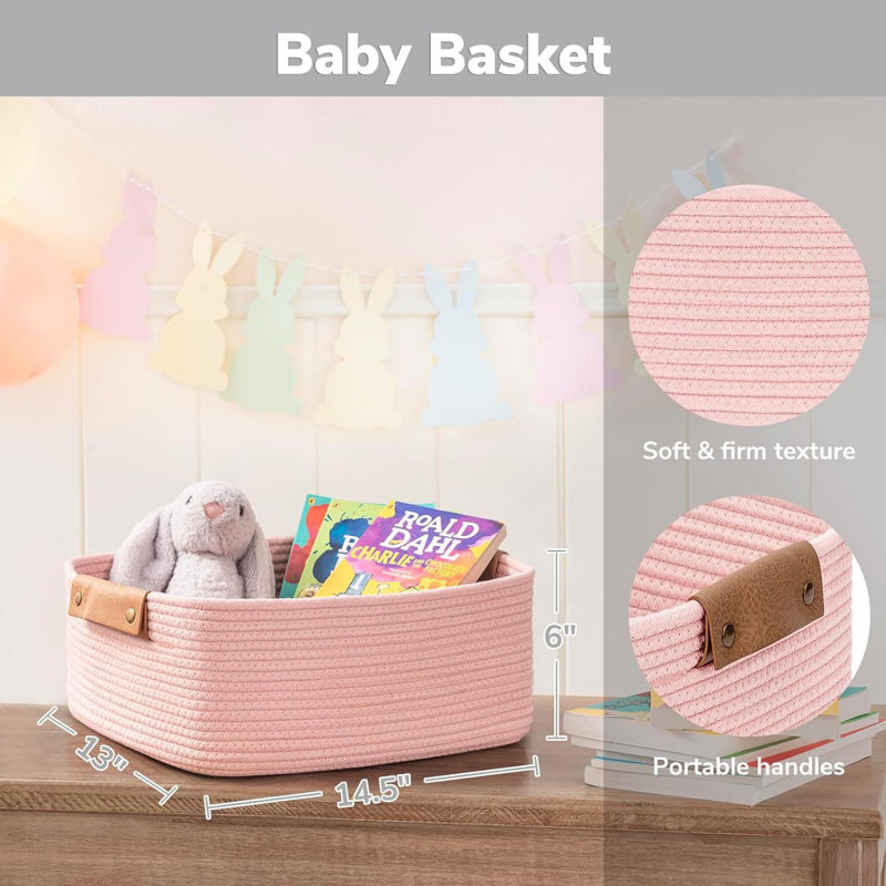 Highland Dunes Decorative Basket, Pink