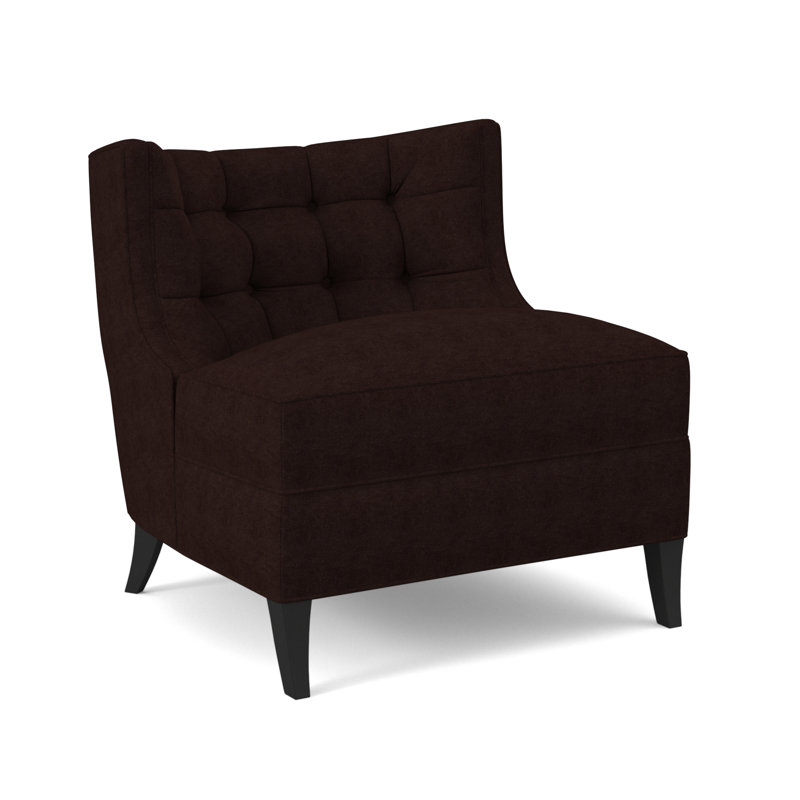 Chaise d'appoint avec coussin en polyester de 29 po de largeur Social, Acajou Margaret, Espresso