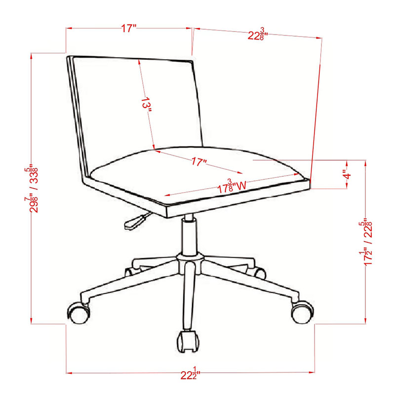 Chaise de travail Sedillo, Brun