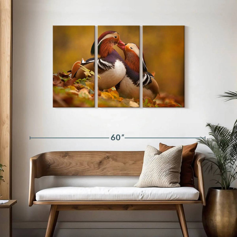 Brampt Loving Mandarin Ducks, 28" H x 45" W