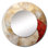 Beige Red Minimalism Spiral Poteries I - Abstract Spirals Large Mirror, Modern Decorative Wall Mirror, Printed Metal Art