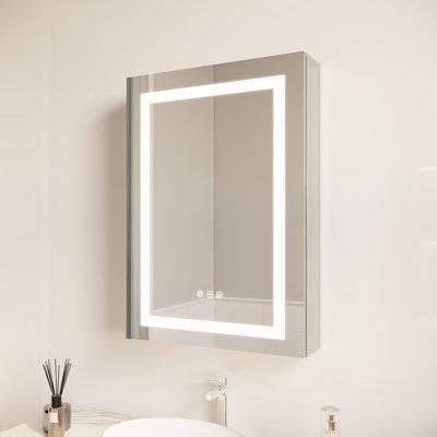 Armoire de salle de bain à miroir pour salle de bain 26X20 - Trait imperméable à l'eau de brouillard