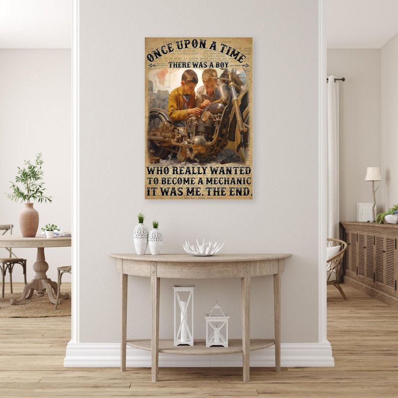 Impression sur toile, Who Who Really Wanted To devenir a mécanicien, H 36 po x l 24 po x P 1,25 po