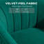 Kaisa Velvet Look Shell Shaped Chair with Thick Padded Seat-1333612950