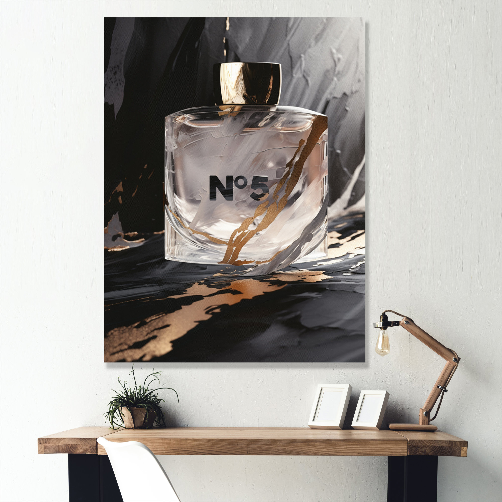 Black Perfume Bottle Masterpieces I - Fashion Perfume Canvas Wall Art House of Hampton Format: Wrapped Canvas, Size: 20 H x 12 W