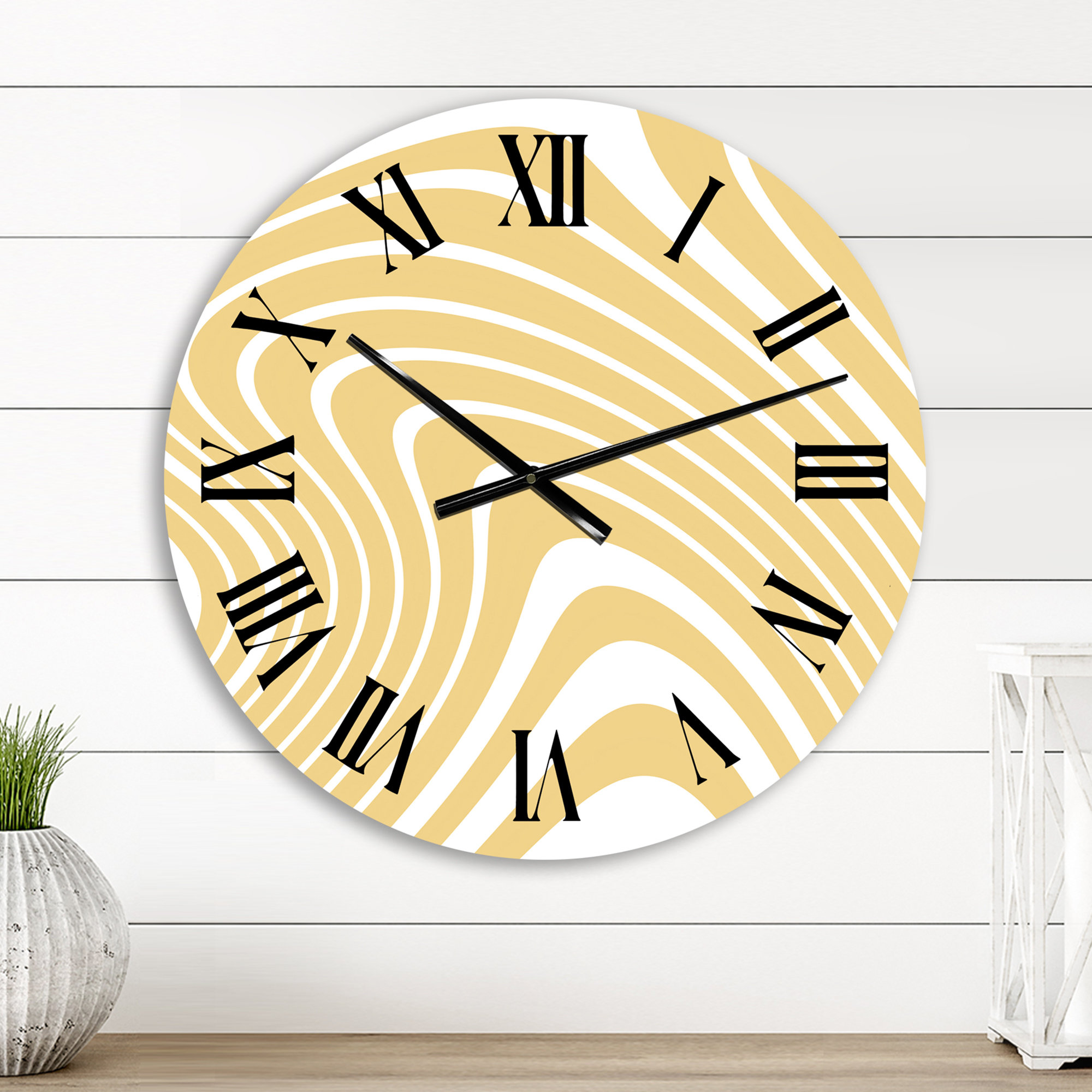 Horloge Murale Vintage Cannon Style Memphis - Design Abstrait Années 90, Sphères Noire