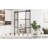 Metal and Tempered Glass Double Sliding Barn Door with Installation Hardware Kit, 2 Sets of Door-91084033