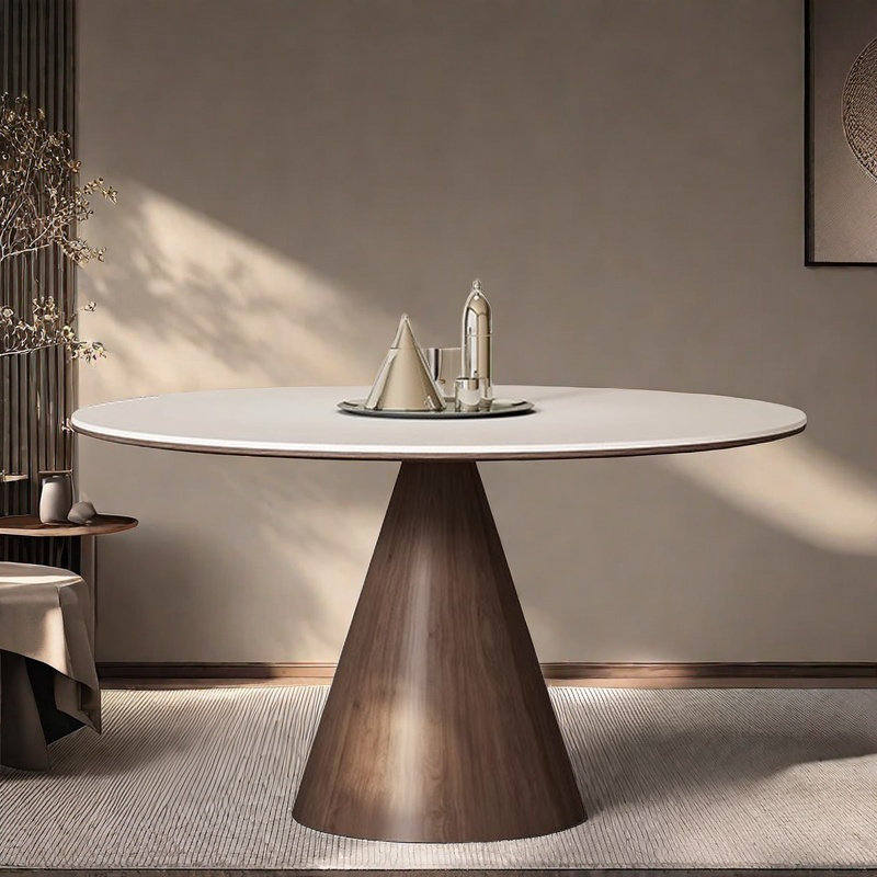 Table de salle à manger ronde de style rétro, H 29,5 po x L 51,1 po x l 51,1 po