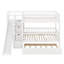 Lit superposé avec toboggan, lit gigogne et escalier de rangement, structure en bois massif, mobilier pour chambre d'enfant-129909694