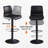 Lolar Swivel Bar Stools Set, Counter Height Bar Stools with Back, Adjustable Bar Stools 24" to 32", Faux Leather Bar Stools for Kitchen Island-1002076744-1002076743