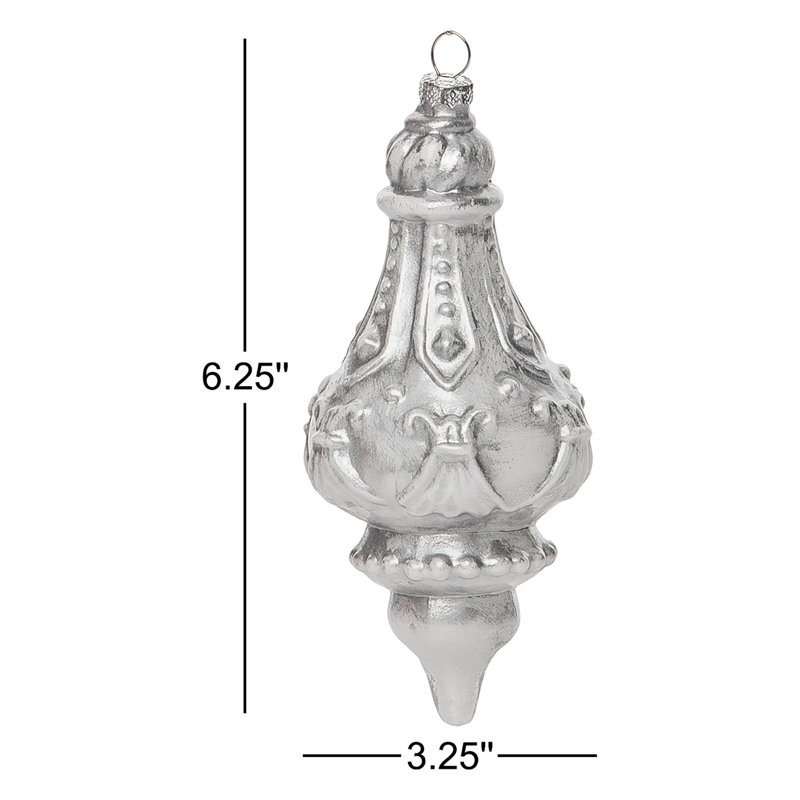 Ensemble d'ornement en verre 3 pièces, Argent