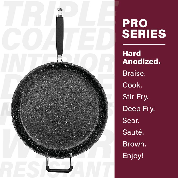 Granitestone Nonstick 14 Frying Pan with Lid Ultra Durable Mineral and  Diamond Triple Coated Surface, Family Sized Open Skillet, Oven and  Dishwasher