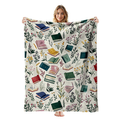 Couverture simple en flanelle JYK, en microfibre moelleuse, légère, respirante et douce, 60 po x 80 po, vert