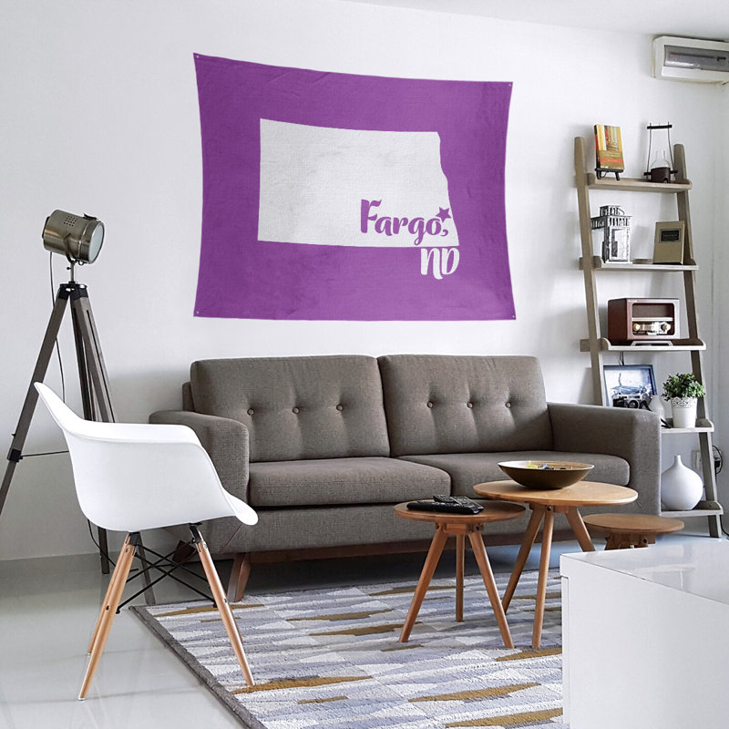 Tapisserie Fargo North Dakota, H 88 po x l 104 po, Violet