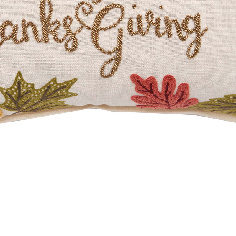 Happy Thanksgiving Leaves Throw Pillow