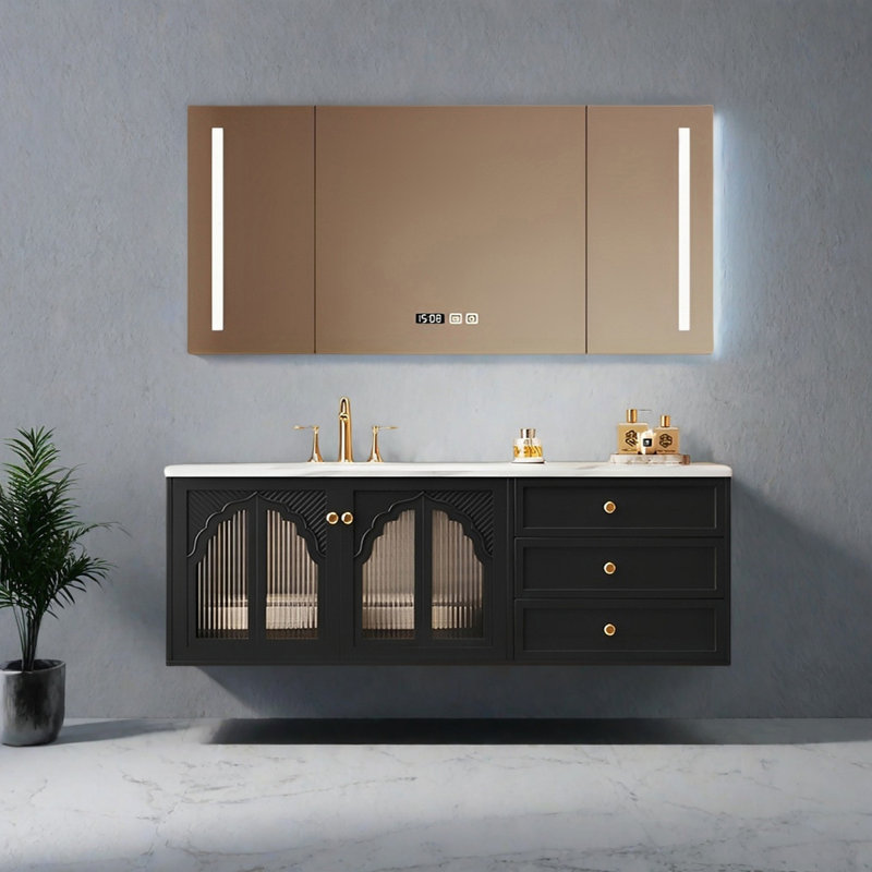 Armoire de salle de bain moderne de style américain, H 19,68 po x l 51,18 po x P 20,47 po