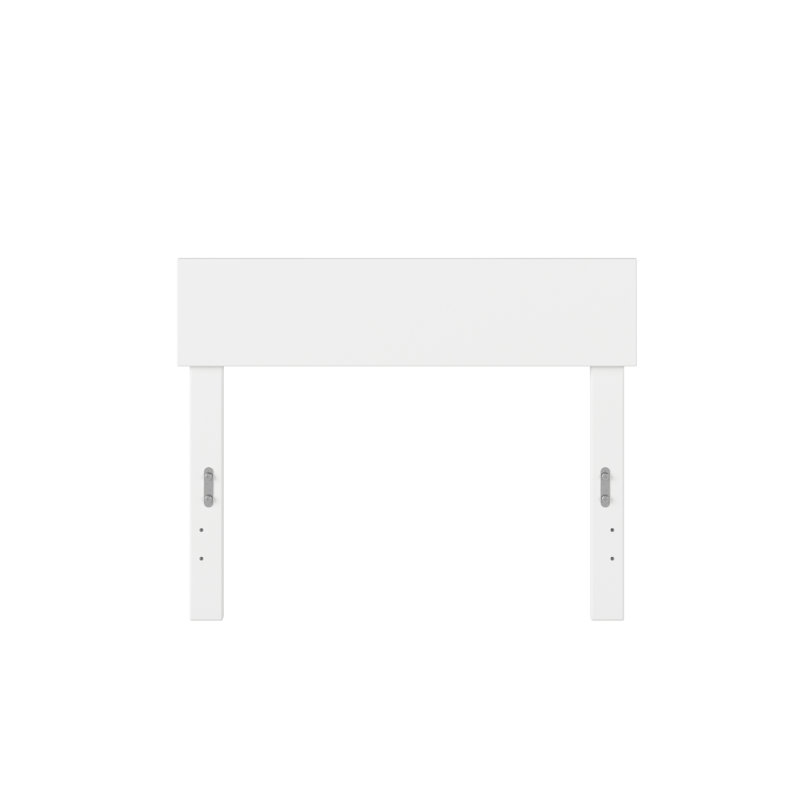 Tête de lit en bois massif Farrah, Blanc, Simple