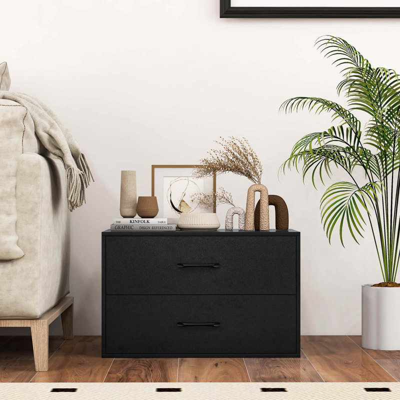 2-drawer Stackable Storage Organizer With Anti-topping Kits Stacking Drawer Chest