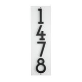 Floating Stand-Off 4-Number Vertical Sign, White /W/ Black Modern Font Numbers