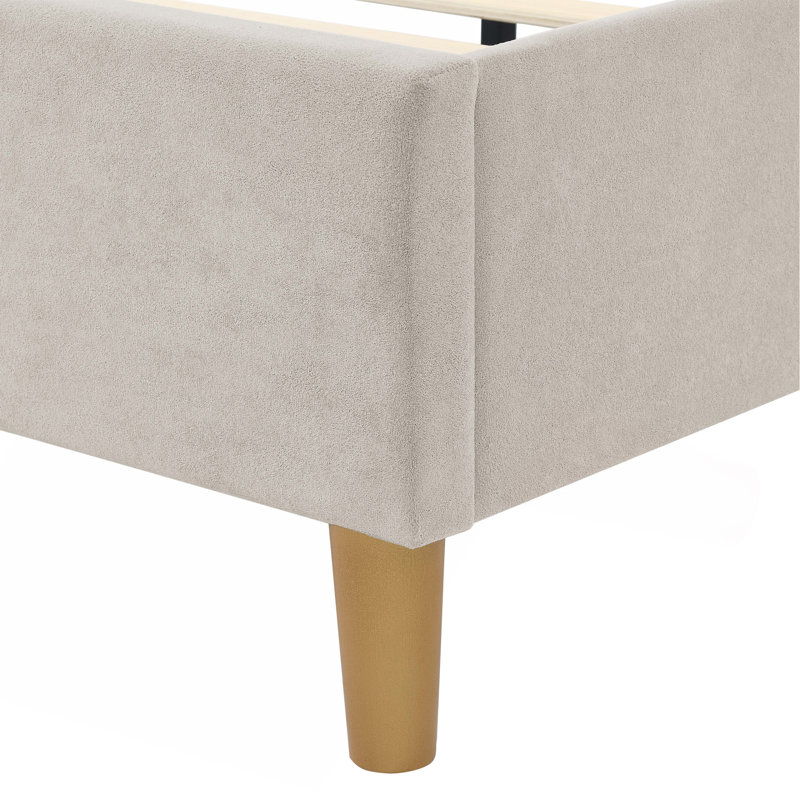 Structure de lit tapissier Luxelegance, Kaki