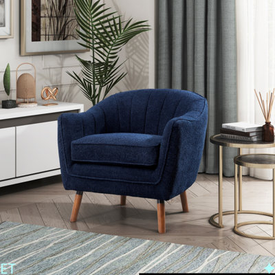Chaise d'appoint Mid-Century moderne en chenille 1pc