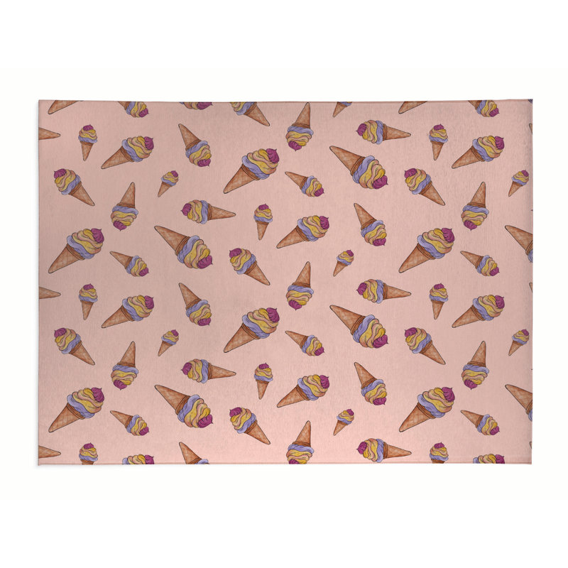 Tapis de bureau léger Summer Ice Cream, L 36 po x P 60 po, Pêche