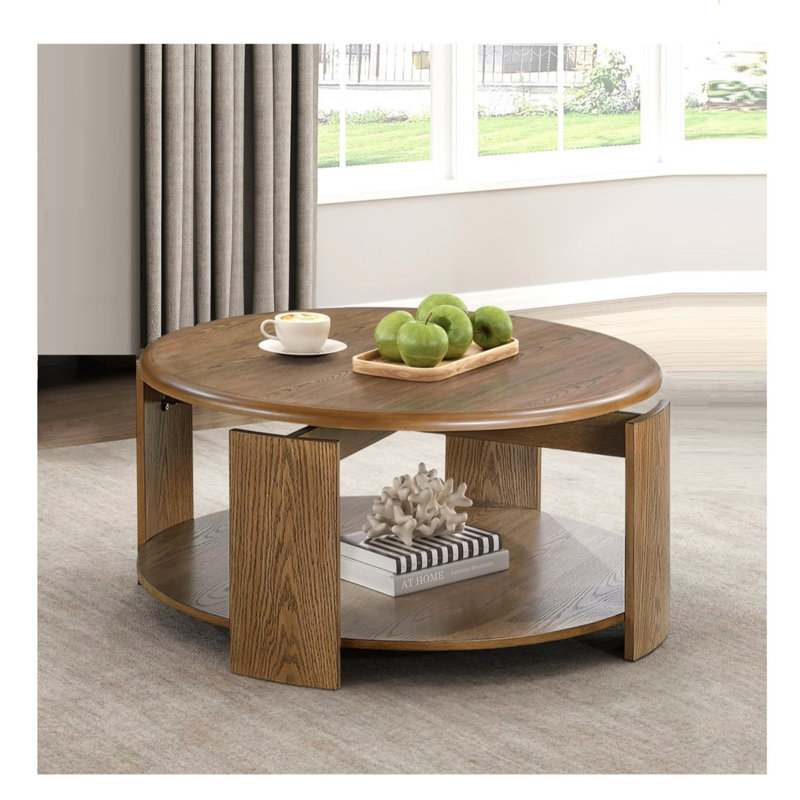 Table basse avec plateau pivotant et plateau coulissant ouvert