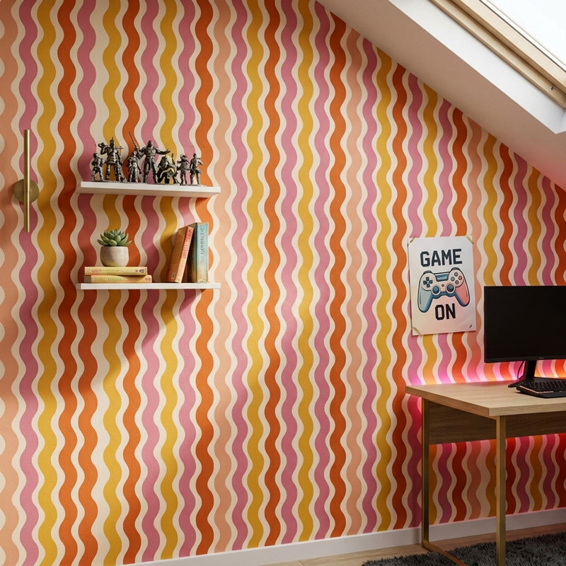 Papier peint mural Mid-Century, Peel and Stick