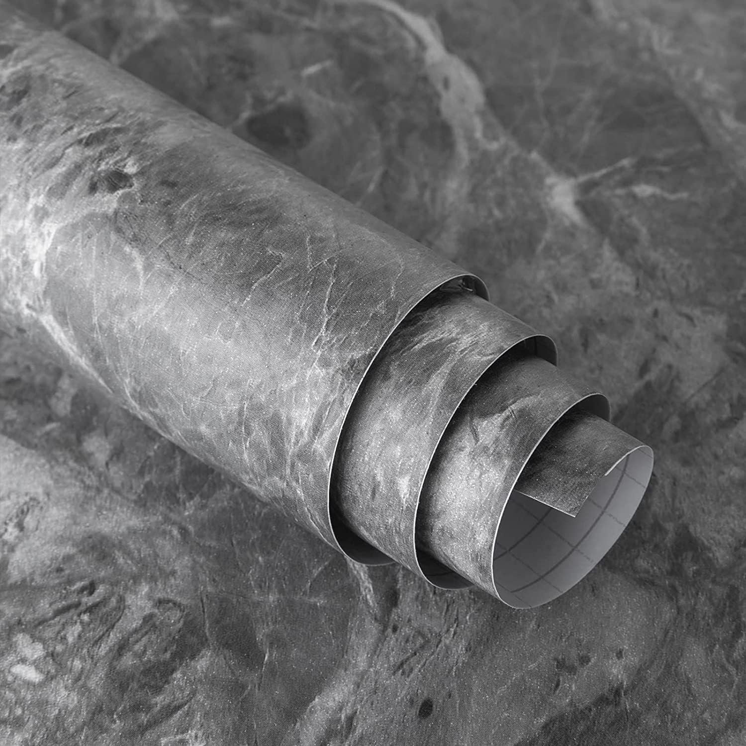 Ivy Bronx Grey Marble Contact Paper Peel And Stick Vinyl Wrap For ...