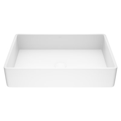 Magnolia 21" L x 14" W x 5" H Matte White Handmade Rectangular Vessel Bathroom Sink