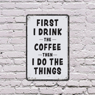 Enseigne de café rustique en plastique 13 po x 20 po Coffee Lover