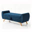 Banc de rangement bleu en velours côtelé moderne 57,1 po-444463716