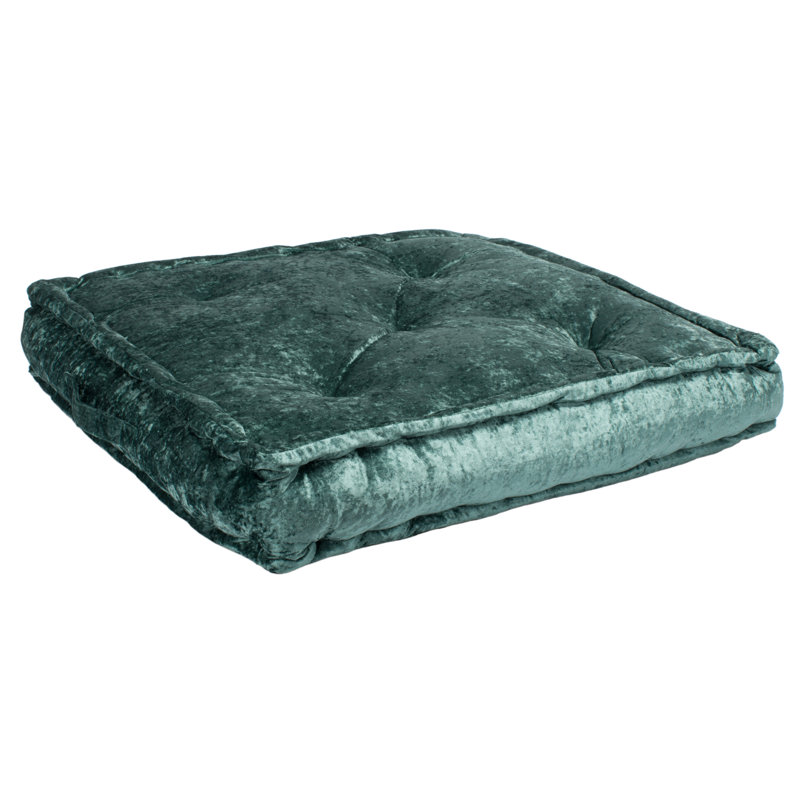 Belia Buttons Reversible Throw Pillow, 25"H x 25"W, Green