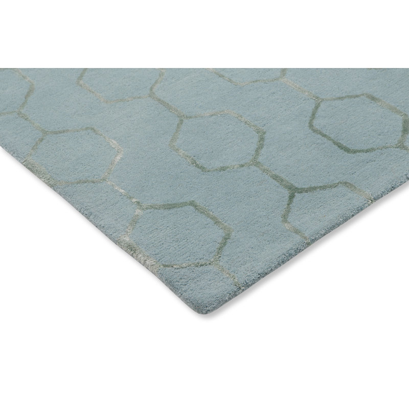 Gio Geometric Area Rug in Blue, Rectangle 3'11" x 5'11"